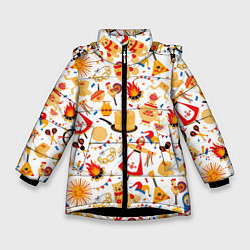 Зимняя куртка для девочки Славянская символика