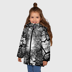 Куртка зимняя для девочки Texture Branches, цвет: 3D-черный — фото 2