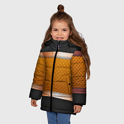 Куртка зимняя для девочки 3d gold black, цвет: 3D-красный — фото 2