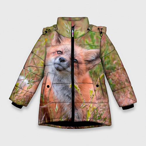 Зимняя куртка для девочки Лисичка / 3D-Черный – фото 1