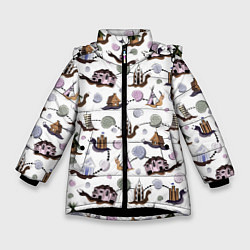 Зимняя куртка для девочки Улитки и домики