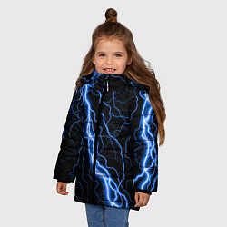 Куртка зимняя для девочки ГОЛУБАЯ МОЛНИЯ ГРОЗА, цвет: 3D-черный — фото 2