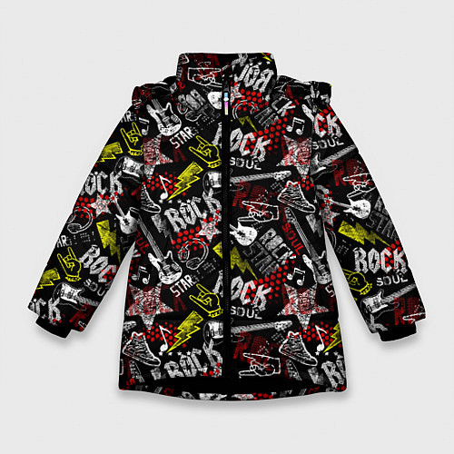 Зимняя куртка для девочки ROCK MUSIC / 3D-Черный – фото 1