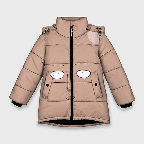 Зимняя куртка для девочки Сайтама One-Punch Man / 3D-Черный – фото 1