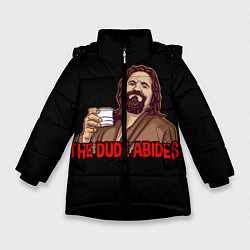 Куртка зимняя для девочки The Dude Abides Lebowski, цвет: 3D-черный