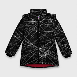 Куртка зимняя для девочки ГРАНЖ GRUNGE ЧБ, цвет: 3D-красный