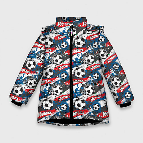 Зимняя куртка для девочки FOOTBALL / 3D-Черный – фото 1