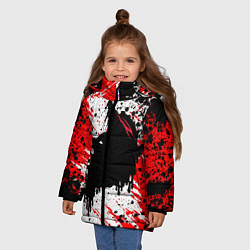 Куртка зимняя для девочки БЕРСЕРК краска брызги, цвет: 3D-черный — фото 2