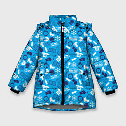 Куртка зимняя для девочки Хоккей, цвет: 3D-светло-серый