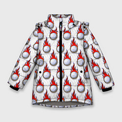 Куртка зимняя для девочки Волейбол, цвет: 3D-светло-серый