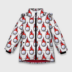 Куртка зимняя для девочки Волейбол, цвет: 3D-красный