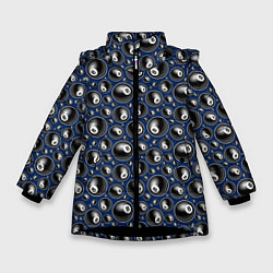 Куртка зимняя для девочки Бильярд 8, цвет: 3D-черный
