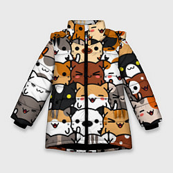 Зимняя куртка для девочки Коты и котики