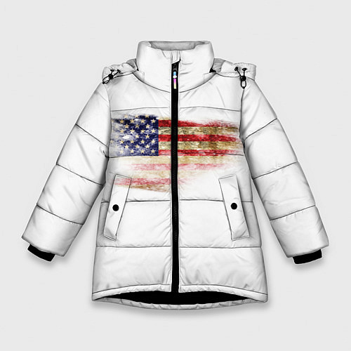 Зимняя куртка для девочки USA / 3D-Черный – фото 1