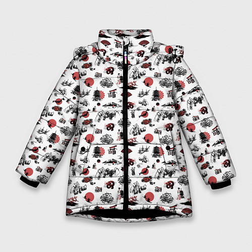 Зимняя куртка для девочки Япония / 3D-Черный – фото 1