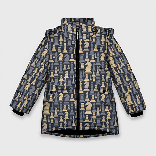 Зимняя куртка для девочки Шахматист / 3D-Черный – фото 1