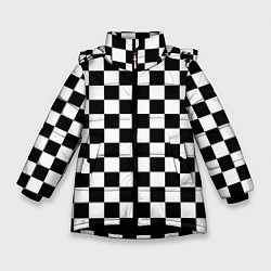 Куртка зимняя для девочки Шахматист, цвет: 3D-черный