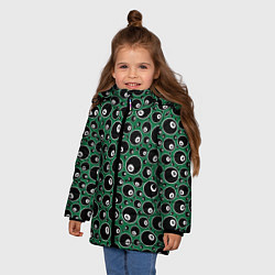 Куртка зимняя для девочки Бильярдные Шары, цвет: 3D-черный — фото 2
