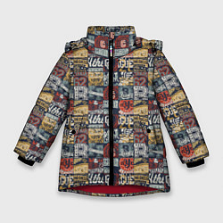 Куртка зимняя для девочки Легкоатлет, цвет: 3D-красный