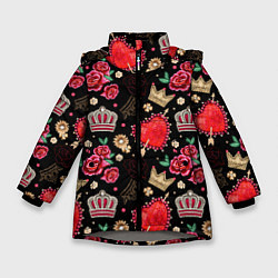 Зимняя куртка для девочки Корона и розы
