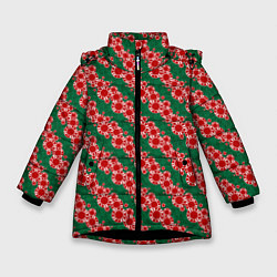 Куртка зимняя для девочки Покер, цвет: 3D-черный