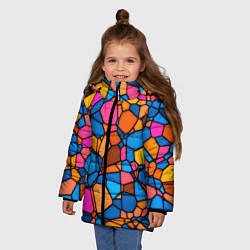 Куртка зимняя для девочки Mosaic, цвет: 3D-светло-серый — фото 2