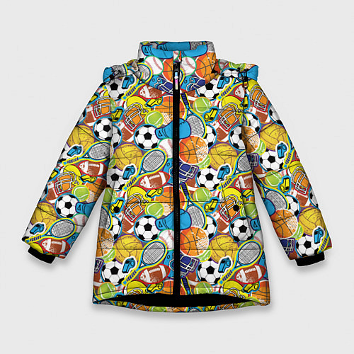 Зимняя куртка для девочки Разные виды спорта / 3D-Черный – фото 1
