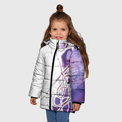Куртка зимняя для девочки Фиолетовые нити, цвет: 3D-черный — фото 2