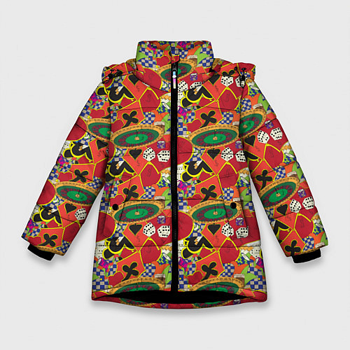 Зимняя куртка для девочки Казино / 3D-Черный – фото 1