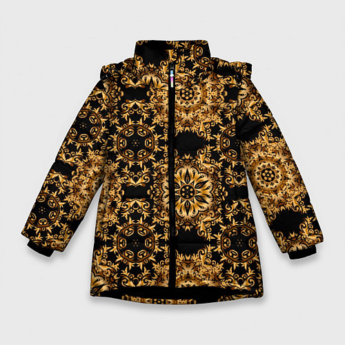 Зимняя куртка для девочки Versace классические узоры / 3D-Черный – фото 1