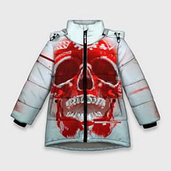 Куртка зимняя для девочки Fallout Череп, цвет: 3D-светло-серый