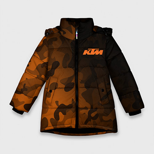 Зимняя куртка для девочки KTM КТМ CAMO RACING / 3D-Черный – фото 1