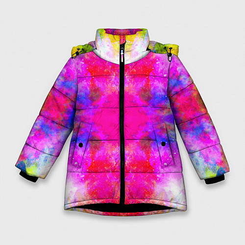 Зимняя куртка для девочки КРАСОЧНАЯ ГАЛАКТИКА / 3D-Черный – фото 1