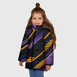 Куртка зимняя для девочки ТЕХНО БРОНЯ ФУТУРИЗМ, цвет: 3D-черный — фото 2