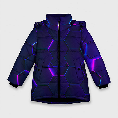 Зимняя куртка для девочки НЕОНОВАЯ БРОНЯ / 3D-Черный – фото 1
