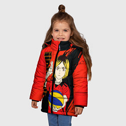 Куртка зимняя для девочки Кенма Козуме, Haikyuu, цвет: 3D-черный — фото 2