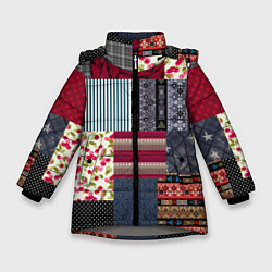 Зимняя куртка для девочки Деревенский стиль Пэчворк