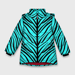 Куртка зимняя для девочки Абстратный полосатый узор, цвет: 3D-красный