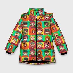 Куртка зимняя для девочки Аниме Южный парк, цвет: 3D-черный
