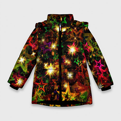Зимняя куртка для девочки Яркий день / 3D-Черный – фото 1