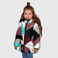 Куртка зимняя для девочки Геометрический узор, цвет: 3D-светло-серый — фото 2