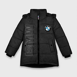 Куртка зимняя для девочки BMW LOGO AND INSCRIPTION, цвет: 3D-черный