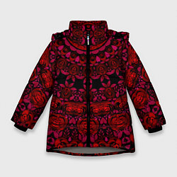 Куртка зимняя для девочки Акварельный калейдоскоп, цвет: 3D-светло-серый