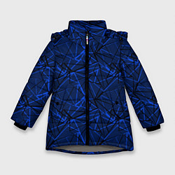 Зимняя куртка для девочки Черно-синий геометрический