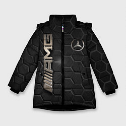 Куртка зимняя для девочки MERCEDES LOGO BRONZE, цвет: 3D-черный