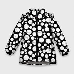 Куртка зимняя для девочки Черно-белый горох, цвет: 3D-светло-серый