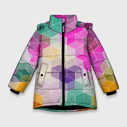 Зимняя куртка для девочки Абстрактный разноцветный узор