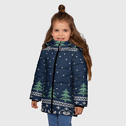 Куртка зимняя для девочки Зимняя ночь, цвет: 3D-светло-серый — фото 2