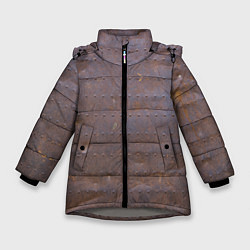 Куртка зимняя для девочки Ржавый металл, цвет: 3D-светло-серый