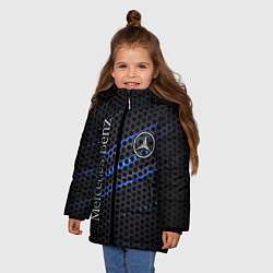 Куртка зимняя для девочки MERCEDES LOGO NEON, цвет: 3D-светло-серый — фото 2